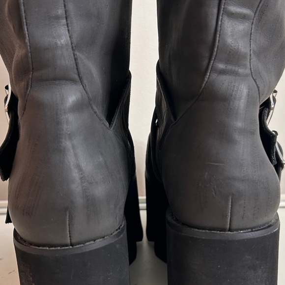 CURRENT MOOD MADE IN HELL DOLLS KILL GOTH BLACK CHUNKY HEELPLATFORM BOOTS SIZE 8 - Picture 7 of 11
